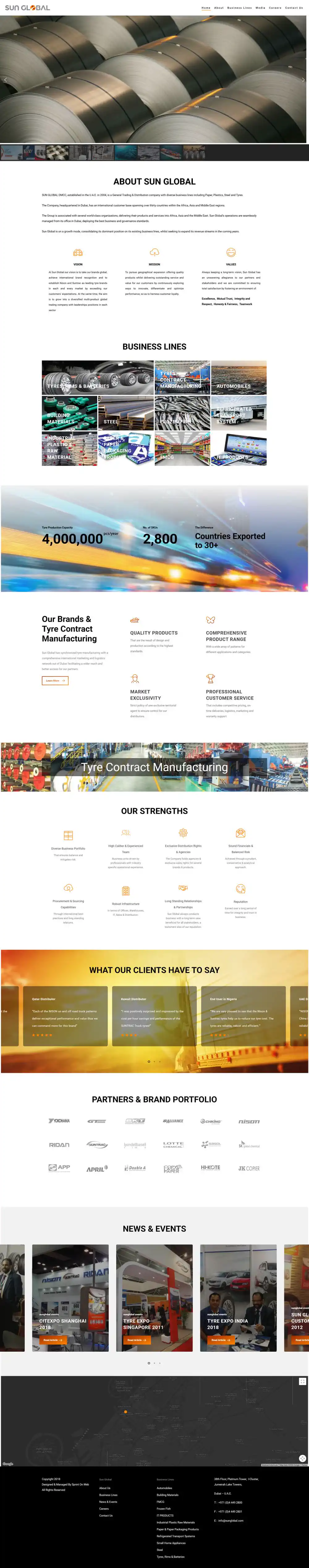 Sunglobal website showcase